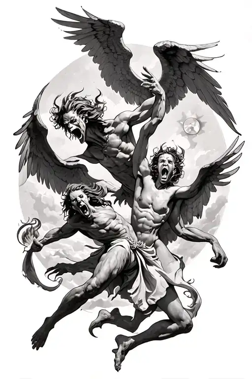 Demons Fighting Angels Flying