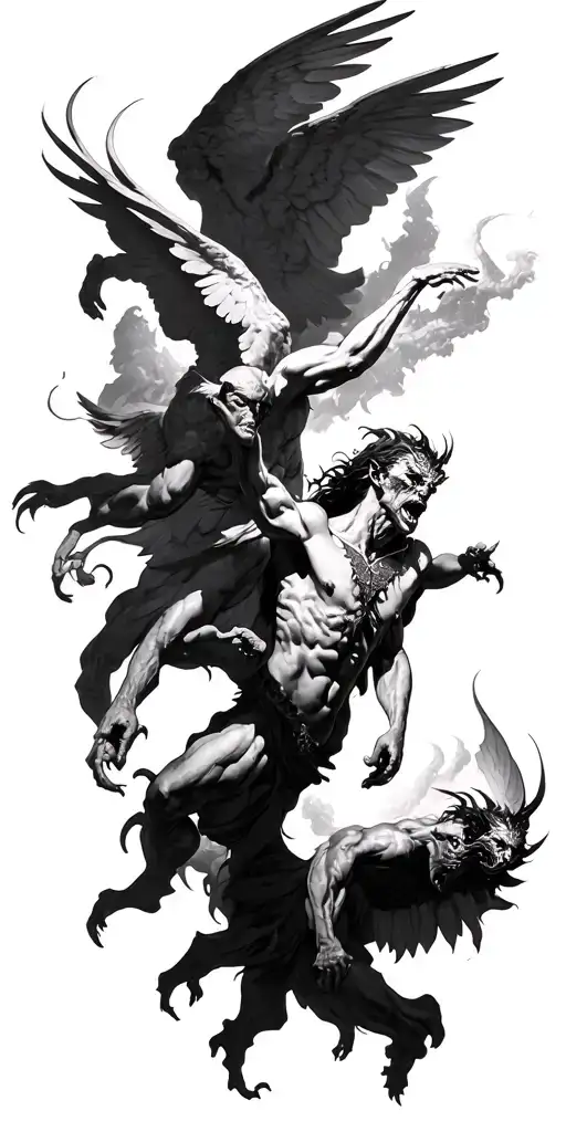 Demons Fighting Angels Flying