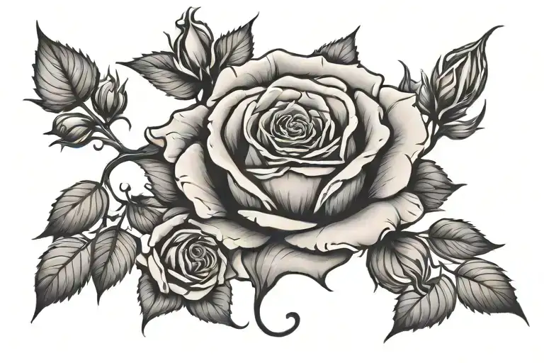 Rose Elegant Tattoo With The Date And A Text