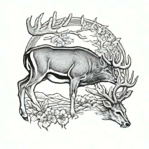 Memorial Tattoo For Grandfather Whitetail Buck