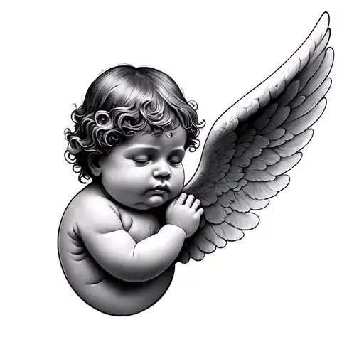 Baby Angel Memorial Tattoo Design Featuring
