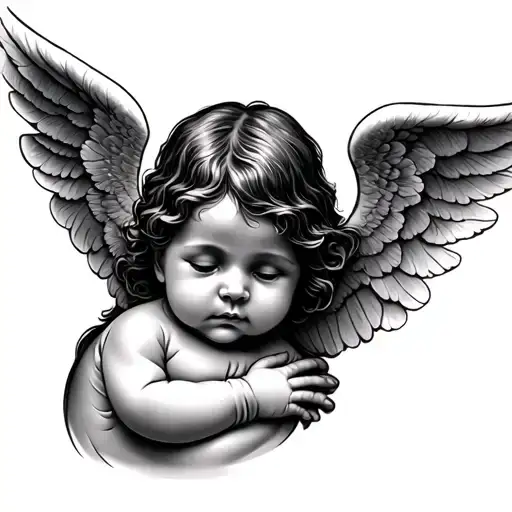 Baby Angel Memorial Tattoo Design Featuring