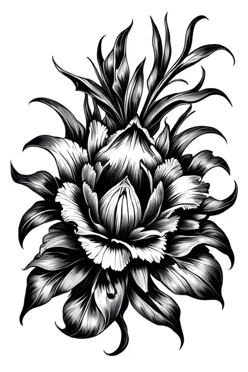Black Iris Flower Mandala
