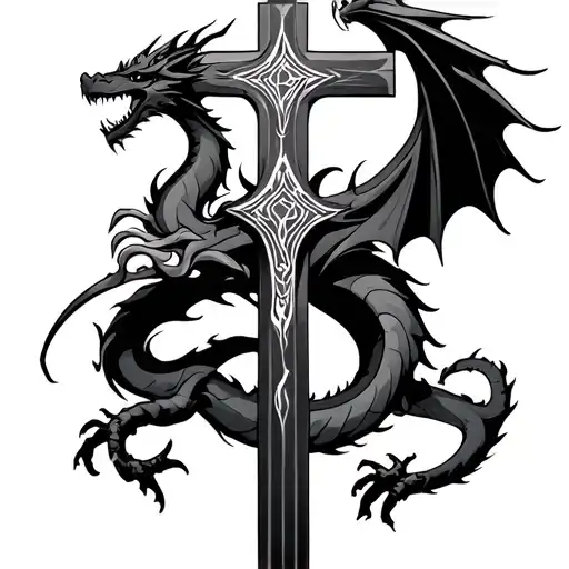 Christian Cross Dragon