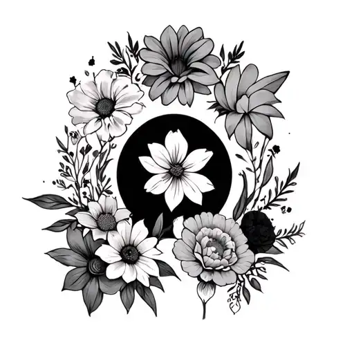 13 Different Flowers Arch Coming Out Of Knee