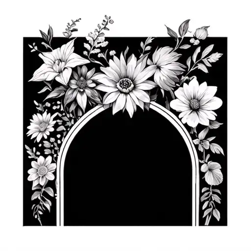 13 Different Flowers Top Arch Above Knee