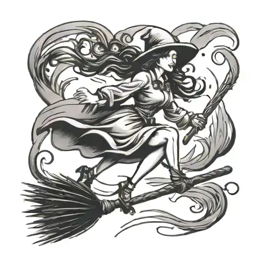 Woman On Broom
