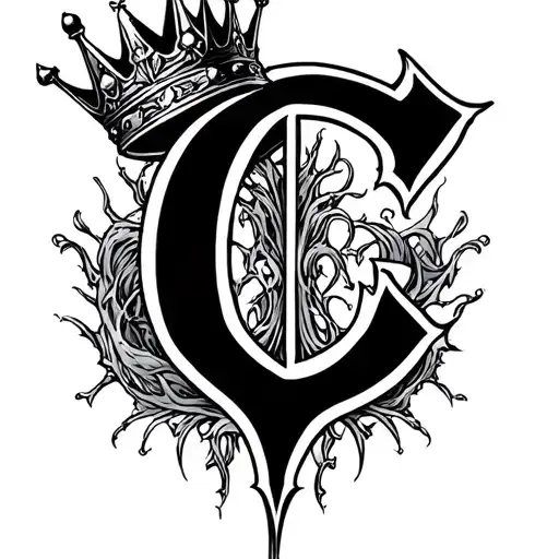 Gothic Letter C With A Crown Atop It