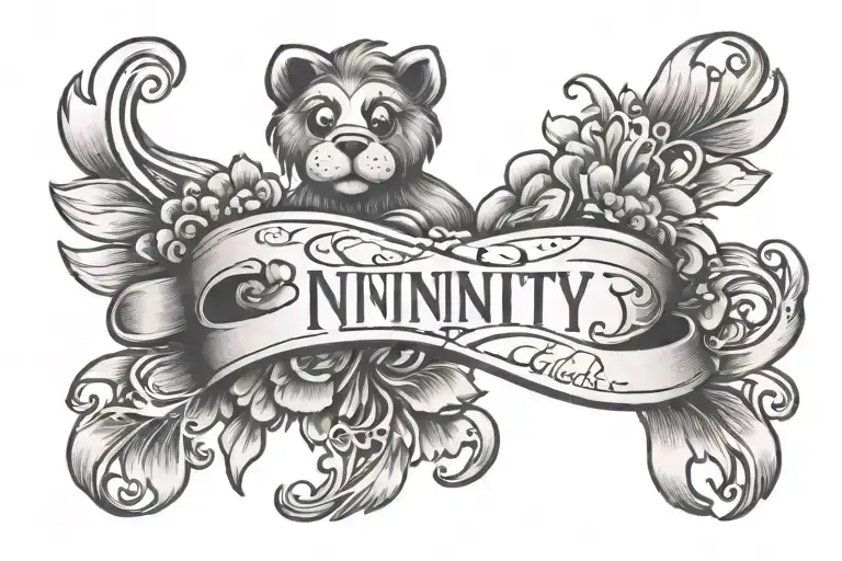 Infinity Tattoo With A Paw Print And Heat And Two Names Sammy And Biscuit