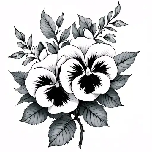 Roses And Pansy Flowers Intertwined Symbolizing My Niece And Nephew