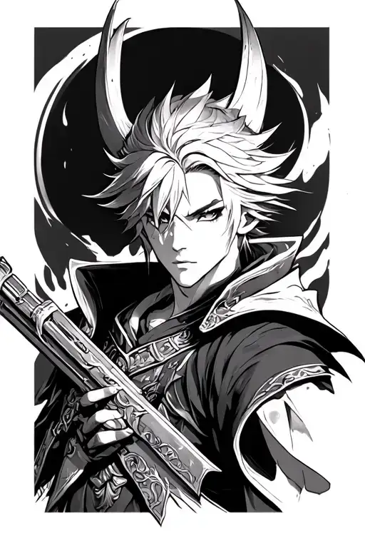Final Fantasy 6 Tattoo Based Off One Of The Main Characters In The Video Game