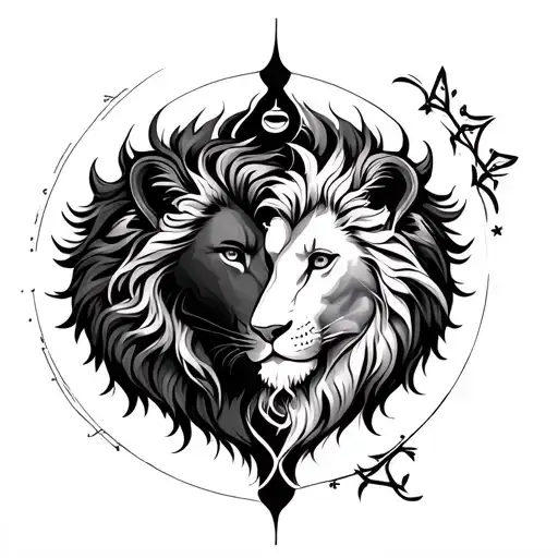 Cance And Leo Zodiac Symbol Intertwined