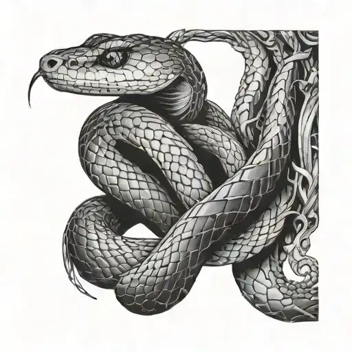 Snake Wrapped Around Spine