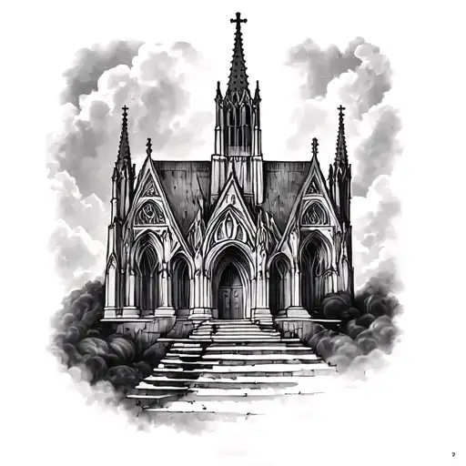 Cathedral Tattoo On A Body