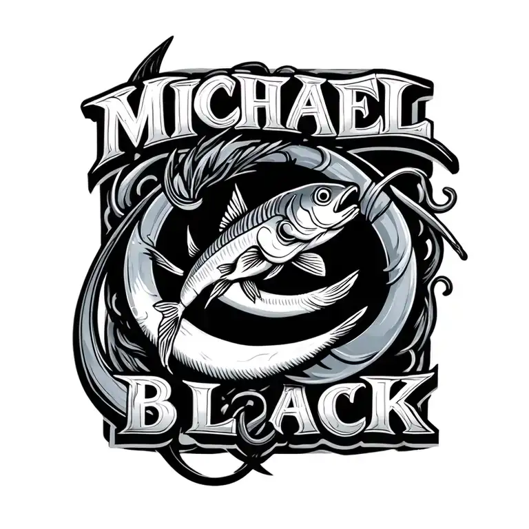 Fish Hook And Line Spelling Michael