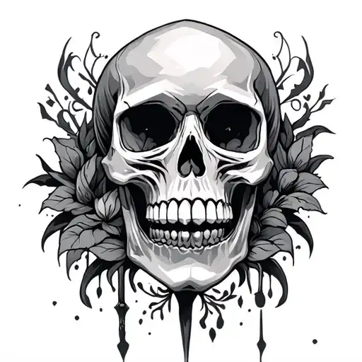 Neo Gothic Tribal Art Skull