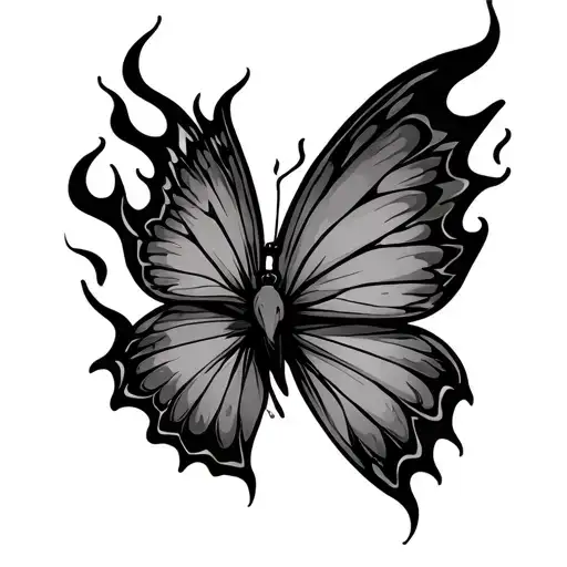 Butter Fly With Flames