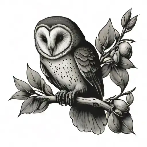 Barn Owl Holding Olive Branch