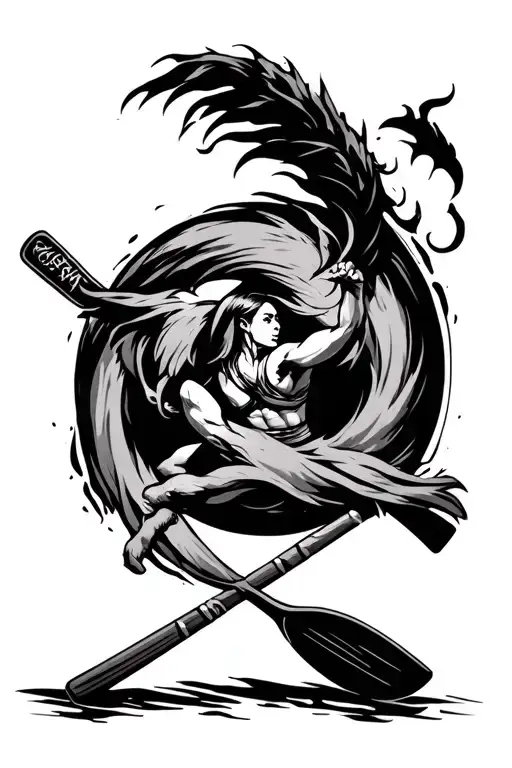 Fighting Spirit Circling A Paddle