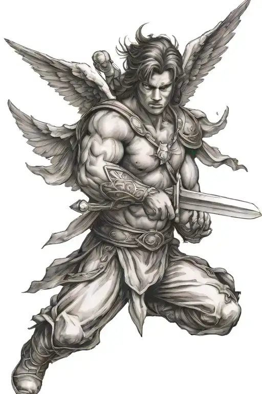Ultimate Alpha Male Angel Holding A Sword
