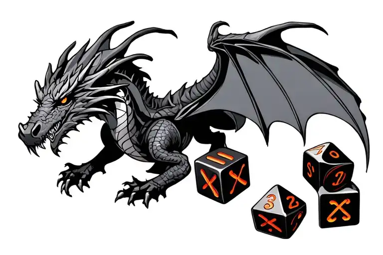 Dragon And Dnd Dice