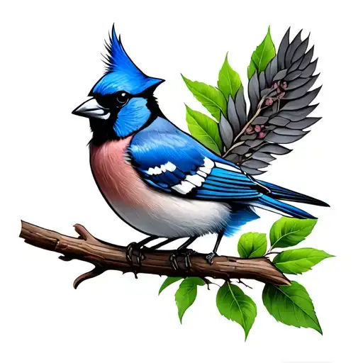 Cardinal And Blue Jay