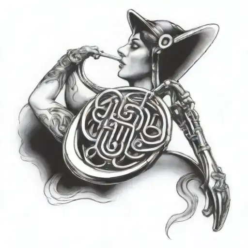 French Horn Woman Face