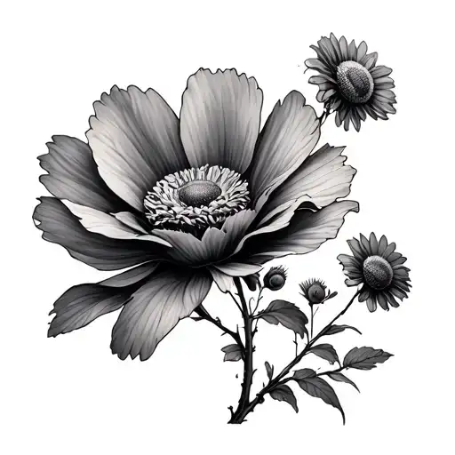 2 Cosmos Growing From 1 Stem