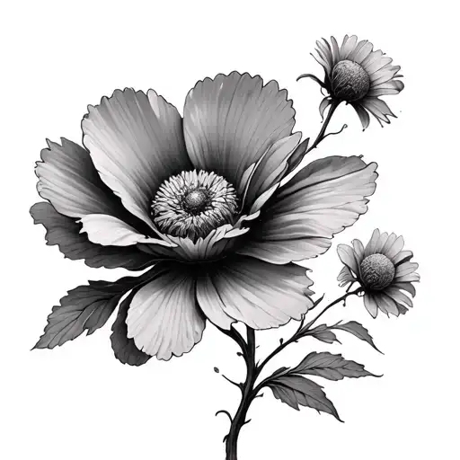 2 Cosmos Growing From 1 Stem