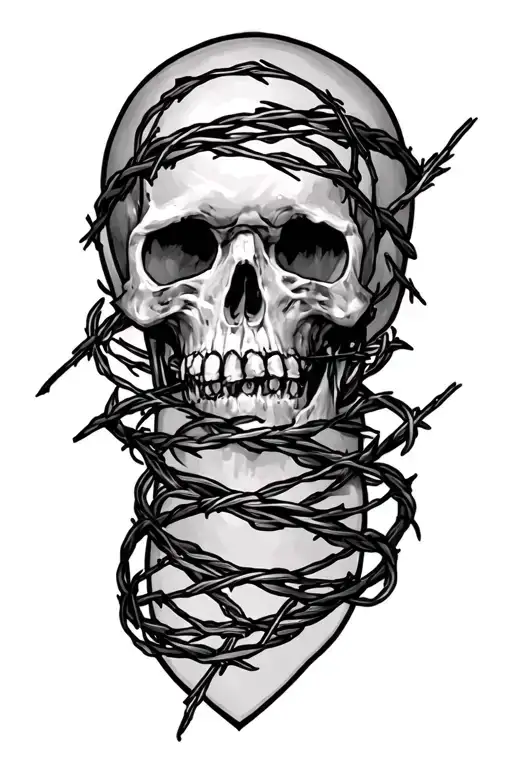 Barbwire Cover Up Tattoo Design