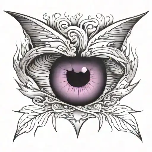 Shadow With Glowing Purple Eyes