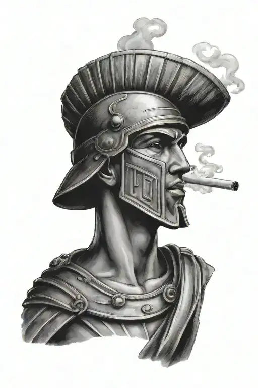 Roman Soldier Smoking A Cigarette