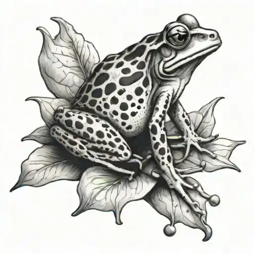 Frog Sitting On A Crusanthum Flower