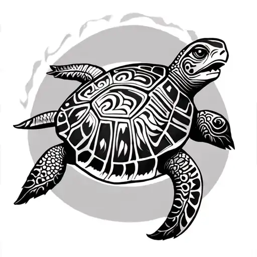 Maori In A Turtle In The Arm