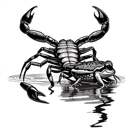 Scorpion And The Frog Crossing The River