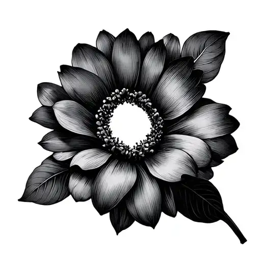 Abortion Teardrop Hole Flower Blackwork Style