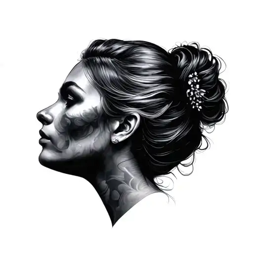 Side Profile Looking Up Women's Face