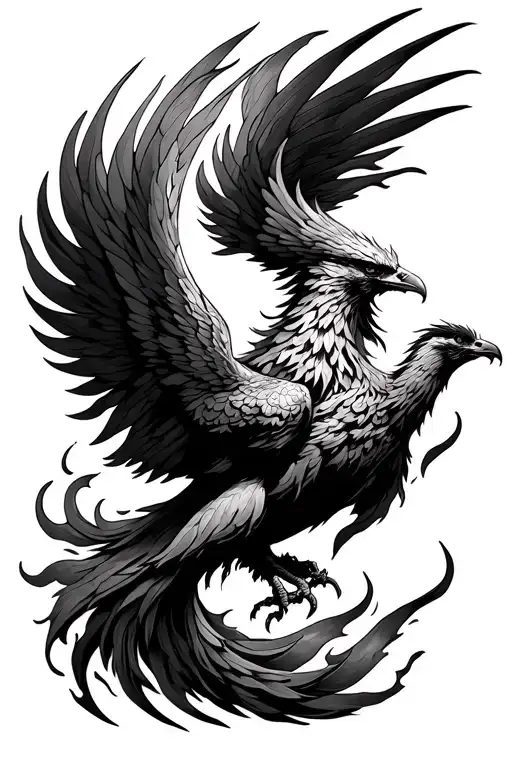 Phoenix Rising From Flames