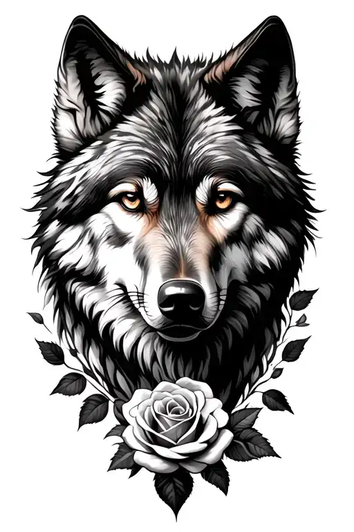 Wolf Blended By Roses