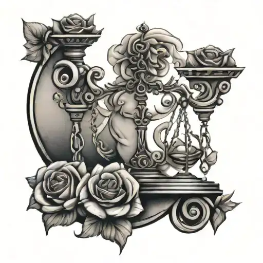 Libra With Rose Surrounded