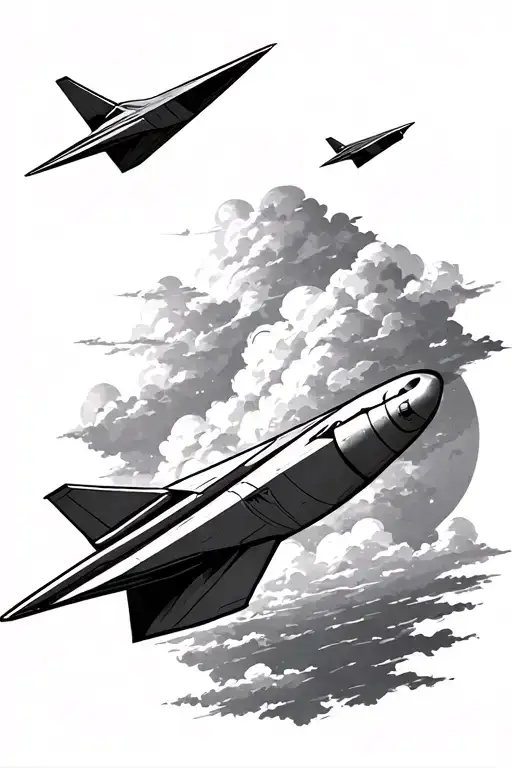 Paper Plane Flying In The Sky