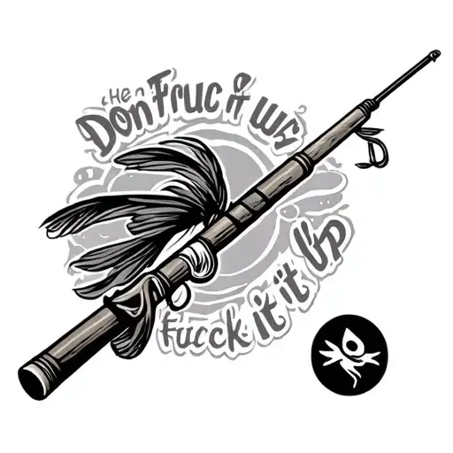 Fishing Rod With The Words 'Don't Fuck It Up'