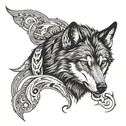 Man Wearing Wolf Head