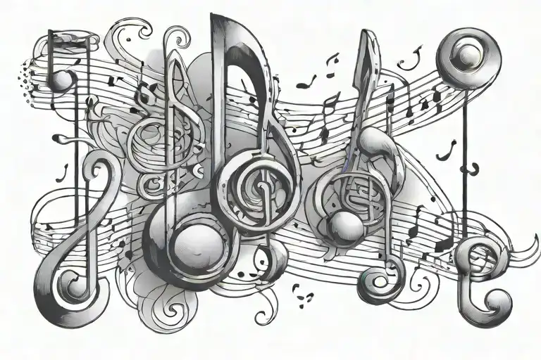 Music Notes Alphabet Writing A-z