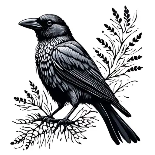 Aboriginal Dot Painting Crow