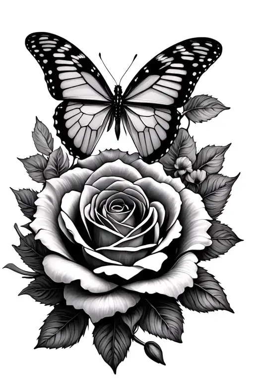 Butterfly Rose Flowe And Sea Sleeve