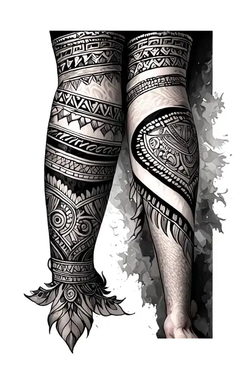 Berber Leg Tattoo Design
