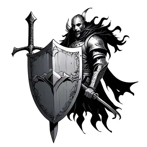 Guardian With Sword And Shield