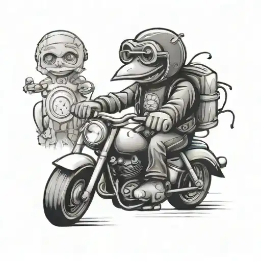 Puppet Riding Motorbike
