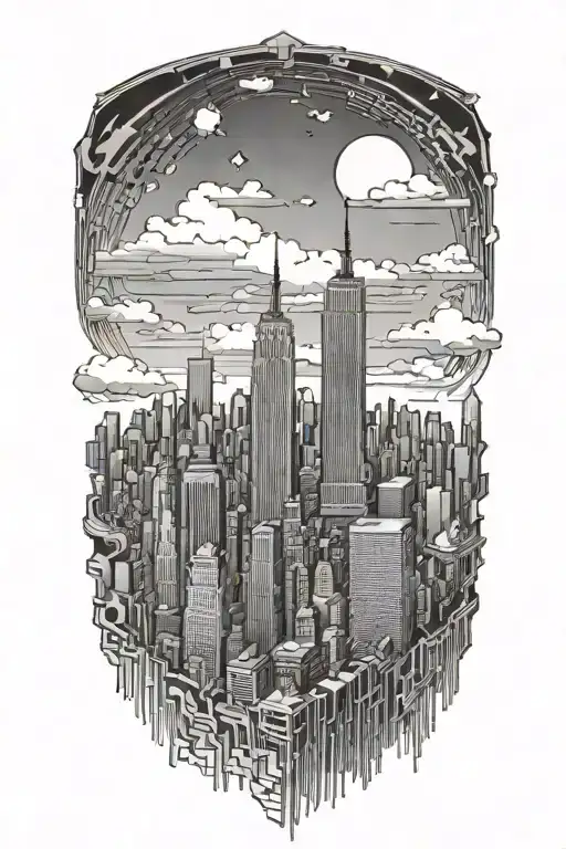 Nyc Skyline Technology And Binary Coding